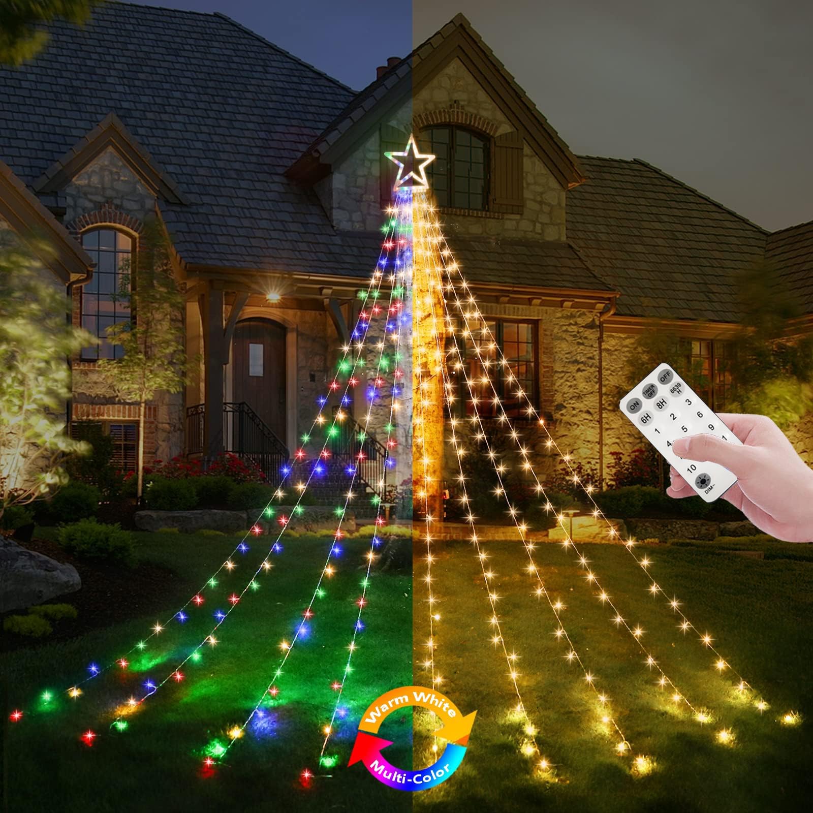 Star String Lights For Summer Christmas Lights Outdoor Decorations 320  Multi Colour Led Christmas Star Tree Fairy String Lights Outdoor Decoration  | UK Lori's Christmas Lights Outdoor Decorations Christmas Outdoor Lights, image size:1600x1600