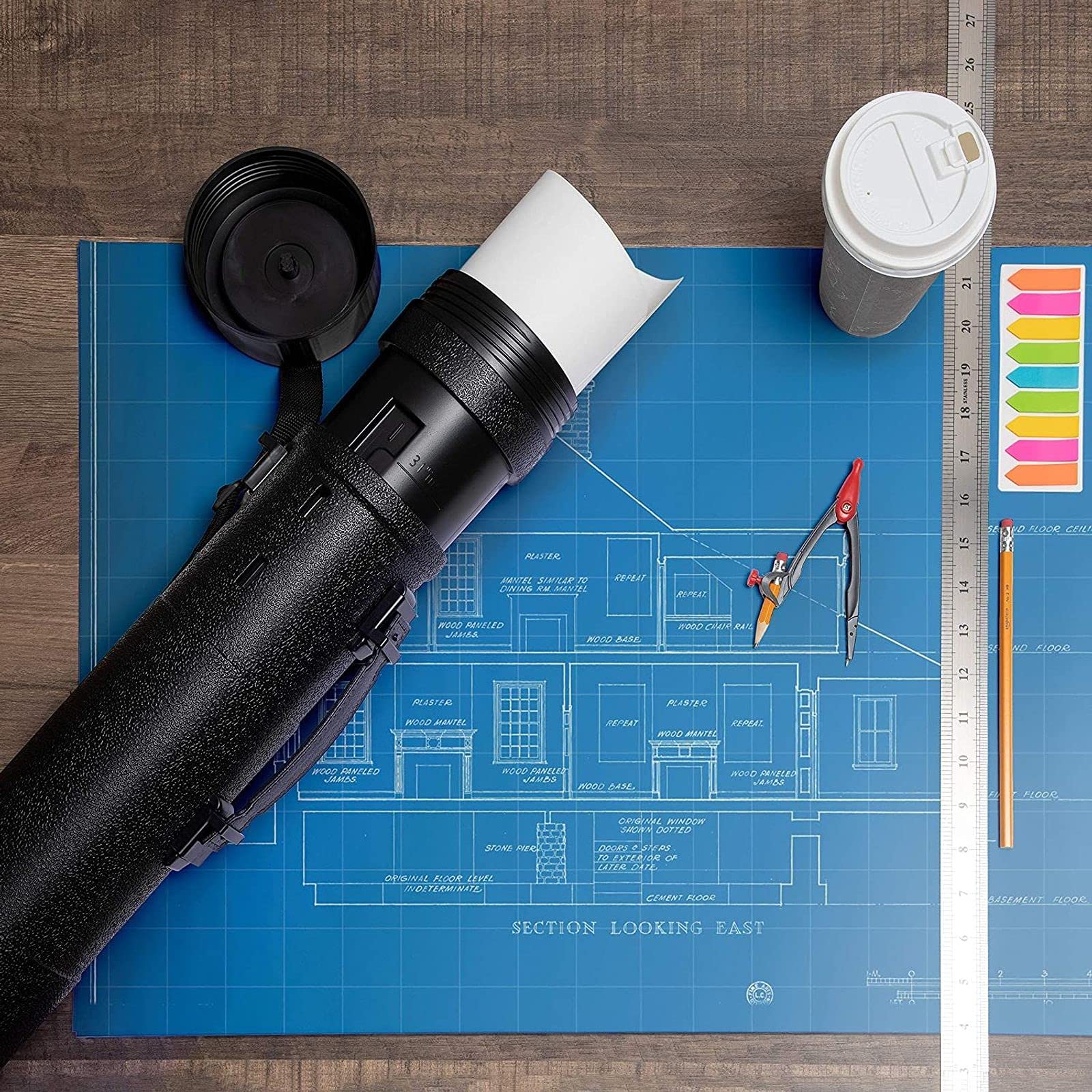 Black Expandable Storage Tube for Posters, Blueprints, and Artwork (30