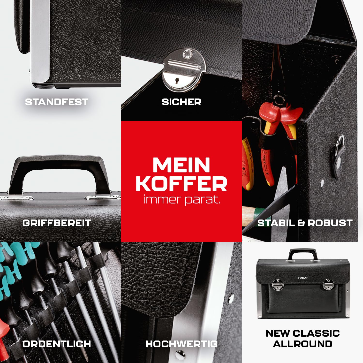 Parat Torba na narzędzia NEW CLASSIC Allround (rozmiar M/walizka narzędziowa bez zawartości, czarna) 5363000031