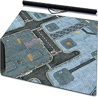 Vista 2 de Warzone Studio Alfombrilla de batalla de goma de doble cara de 4 x 4 pies: incorporación + Tempedus + bolsa