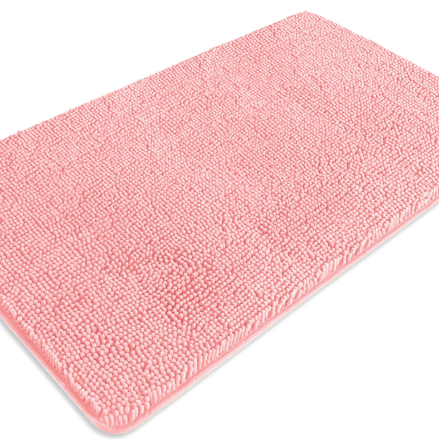 PureSwan Pink Bathroom Rugs – Absorbent and Washable Bath Mat, Non-Slip, Thick Soft Chenille Bath Rugs for Bathroom Floor, Shower, Sink - 26" x 44" — image 1