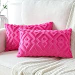 Artscope Boîte de 2 Velours en laine courte douce Couvertures d'oreillers décoratifs de style luxueux Coussin Couvres de coquille d'orfèvre européen pour canapé chambre à coucher Diamond Forme crème Beige, 18x18 1 cm