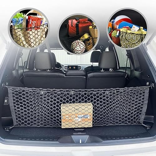 Miniatura 2 de Red de carga elástica de malla para maletero para Honda Passport EX L Elite 2019-2025 – Organizadores y almacenamiento de maletero premium – Red de