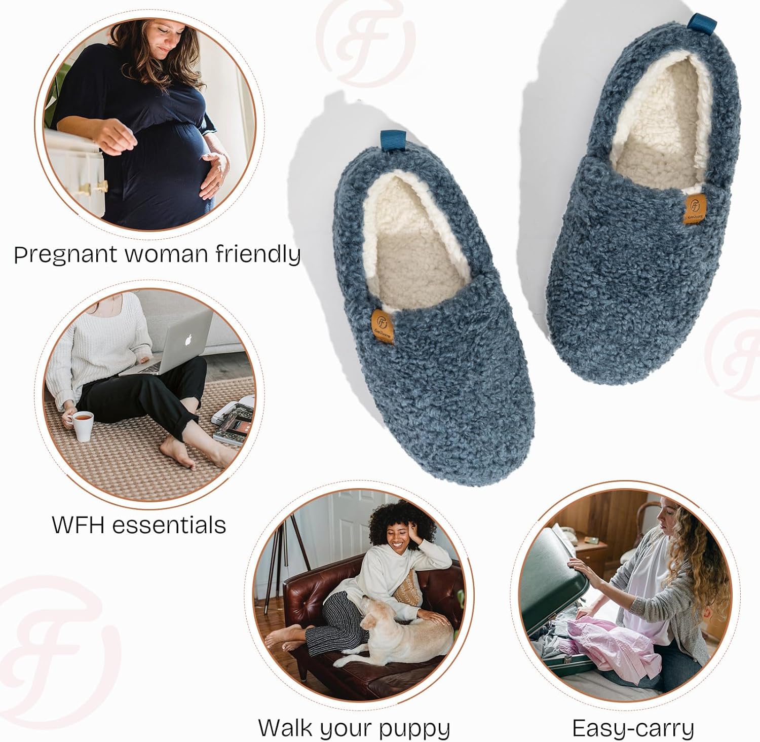 EverFoams Women’s Soft Curly Full Slippers Memory Foam Lightweight House Shoes Cozy Loafer with Polar Fleece Lining - Image 6