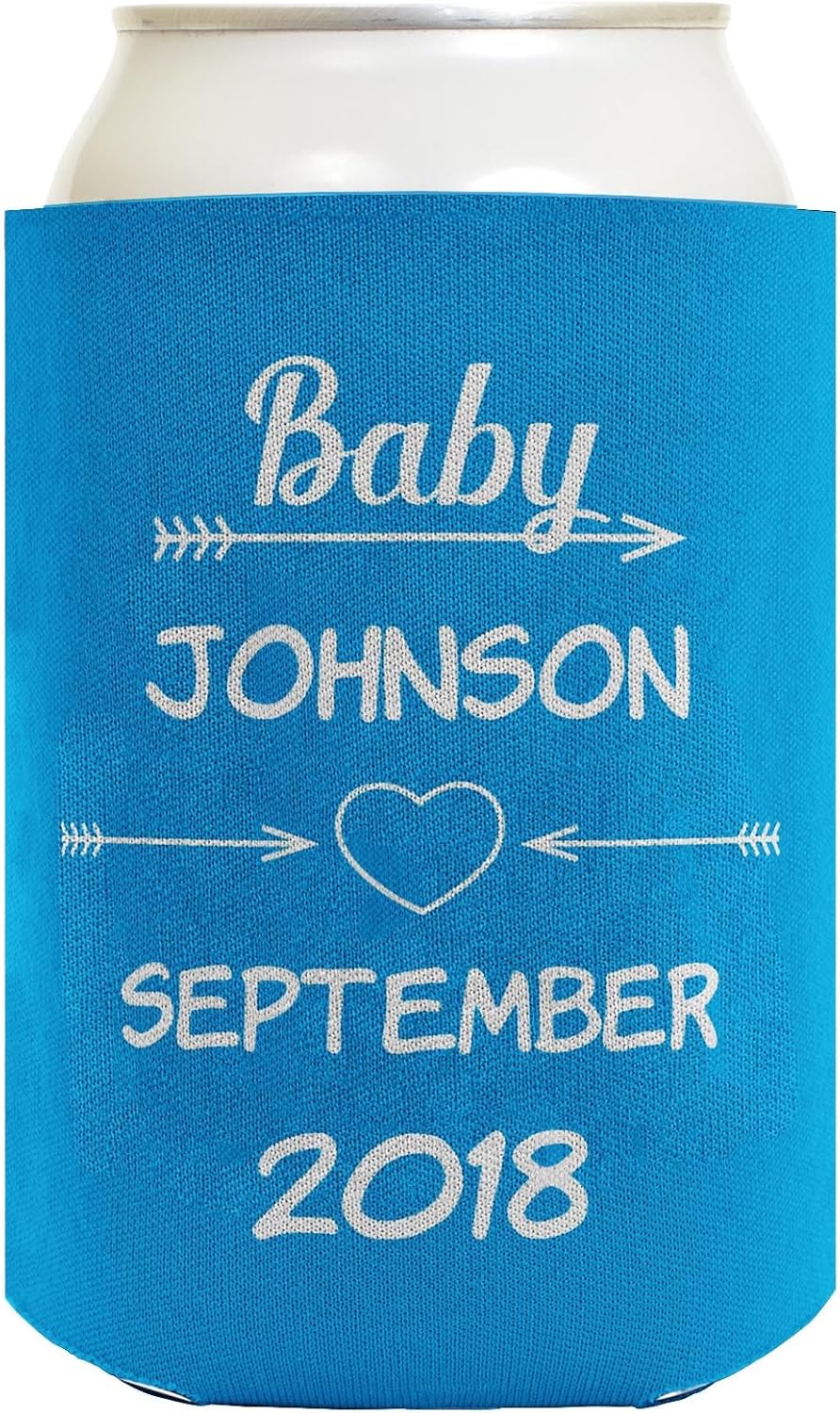Personalized Boy Baby Shower Decor Your Names & Date Boy Baby Shower Party Supplies 24-Pack Personalized Can Drink Thermocoolers Party Pack
