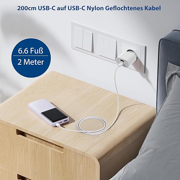 Caricatore per iPhone 17 16 15, 20W 2-Porto Alimentatore USB C & USB A Multipla Ricarica Veloce con Cavo 2M per Apple iPhone 16 17/16 17 Pro/16 17 Max/16 Plus/15/15 Pro/15 Max/15 Plus/iPad Pro/Air - 4