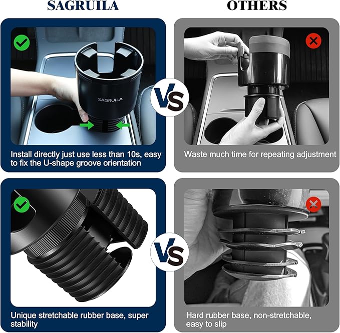 SAGRUILA Portavasos Expansible para Coche - Soporte para Botellas Grandes miniatura 9