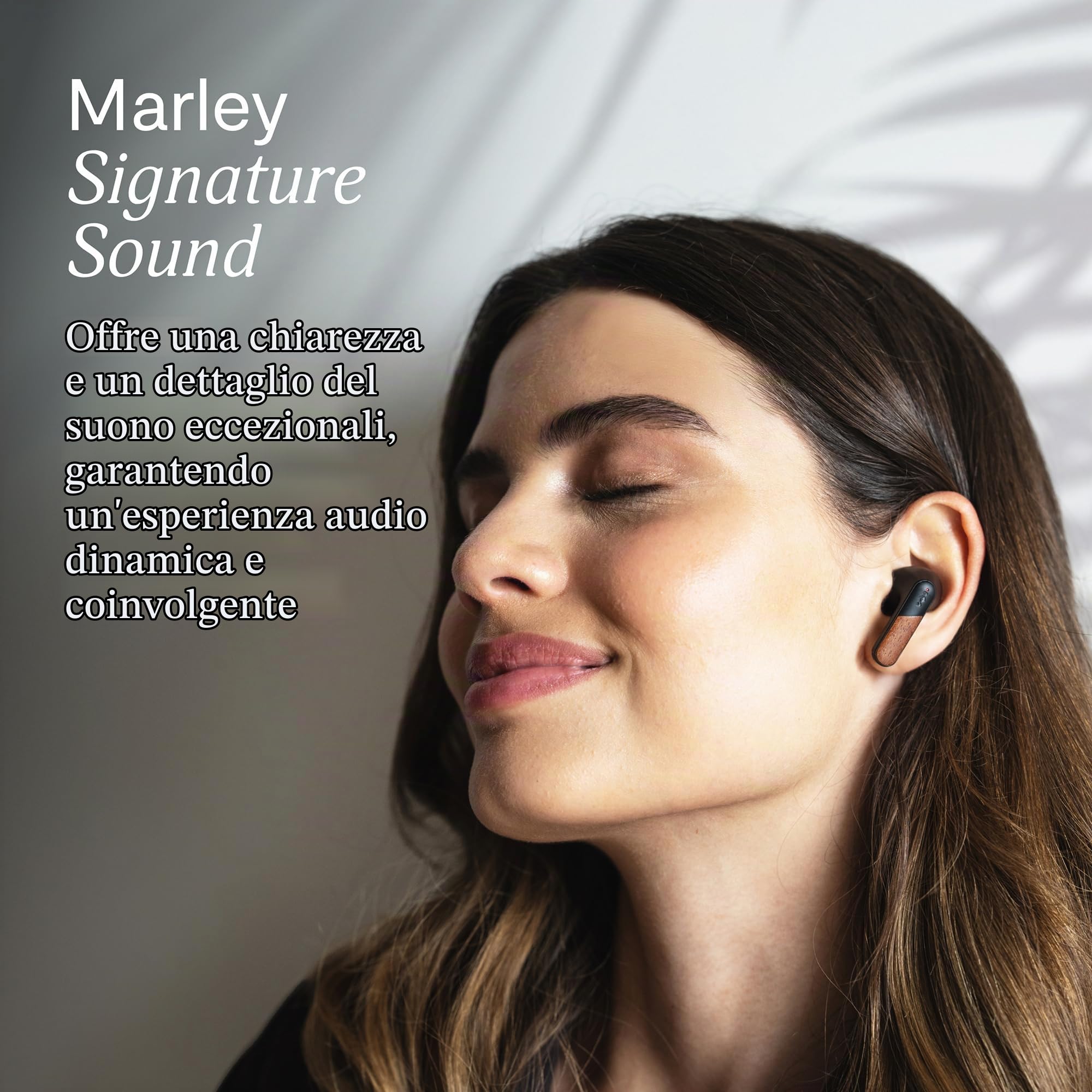 House of Marley Trenchtown ANC Auricolari Bluetooth In Ear - Nero | Cuffie con Cancellazione del Rumore, Microfono, IPX5, 24 Ore Autonomia, Controlli Touch, Materiali Sostenibili