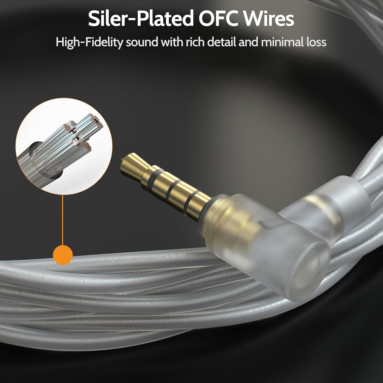 Cubilux 3.5mm 2-Pin 0.78mm Headphone Cable with Microphone, Silver Plated OFC Wires Replacement 1/8 2 Pins 0.78 Earphone Cable with Boom MIC, 4 Feet - Image 5