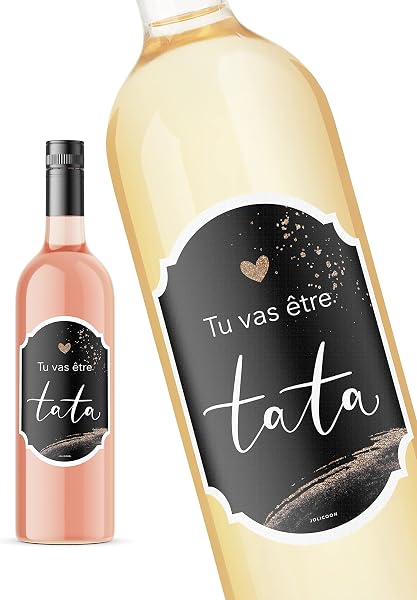 JoliCoon Etiquette Bouteille Annonce Grossesse Tata - Tu Vas être Tata - 1