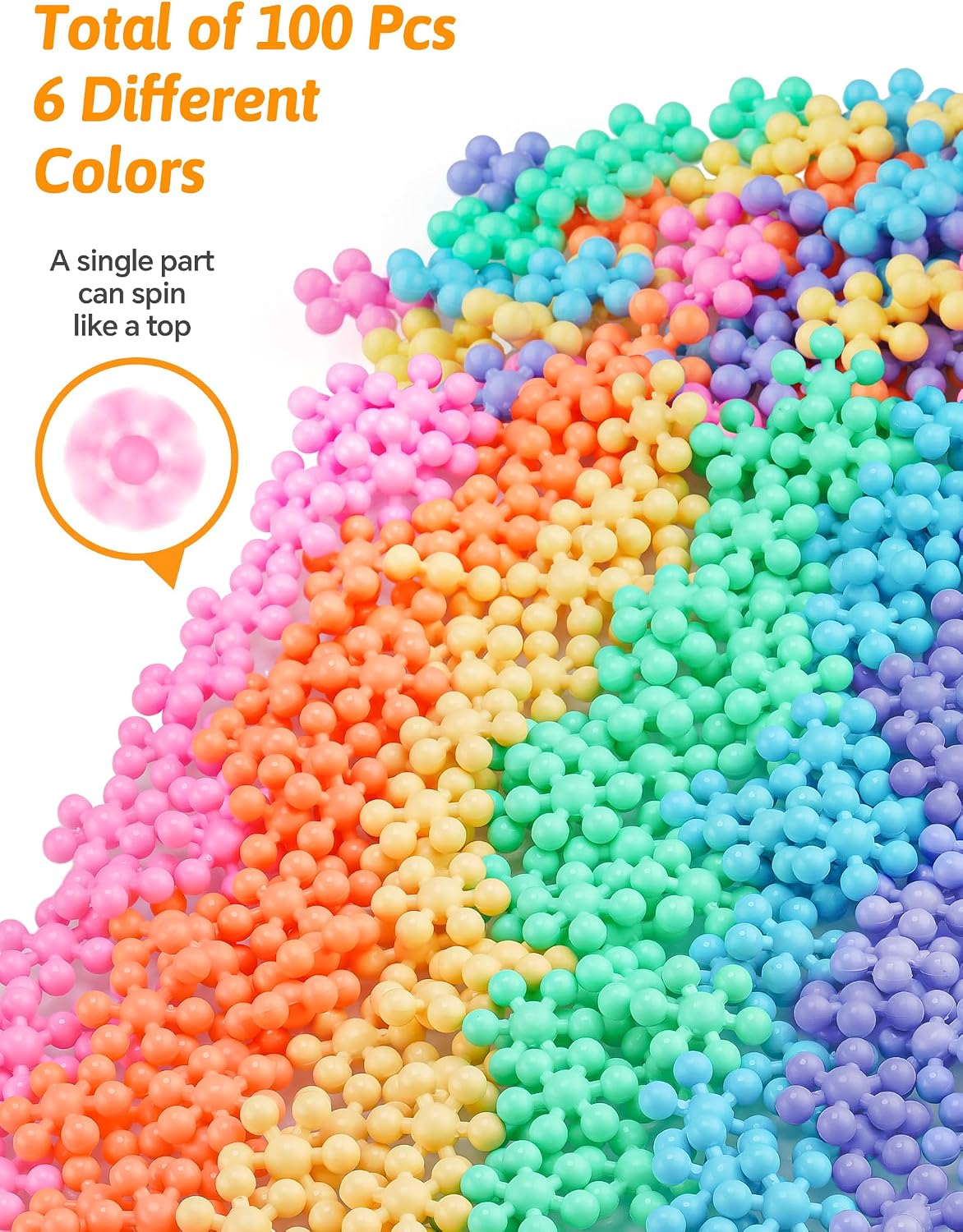 100PCS Building Blocks STEM Construction Toy, Macaron Colors image 3