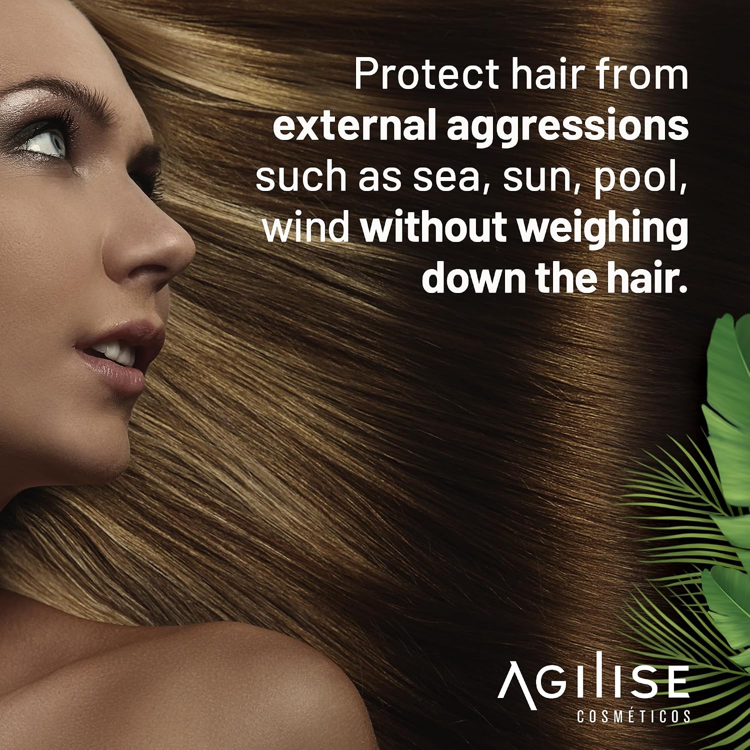 agilise - Glass Effect - Anti Frizz, Sun Protection, Recommended for Rebel Strands - Hair Products for Women, Vitamin E - 2.02 floz