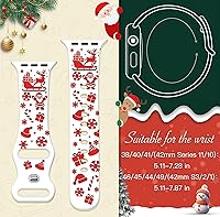 Vista 76 de Christmas Gift Compatible with Christmas Apple Watch Bands for Women 49mm 46mm 45mm 44mm 42mm, Soft Silicone Santa Claus for Apple Watch Ultra 3