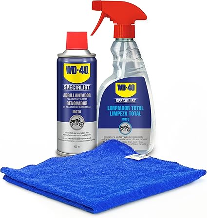 WD-40 Specialist Motorbike: Kit de Limpieza y Brillo para Moto con Limpiador Total y Abrillantador de Silicona