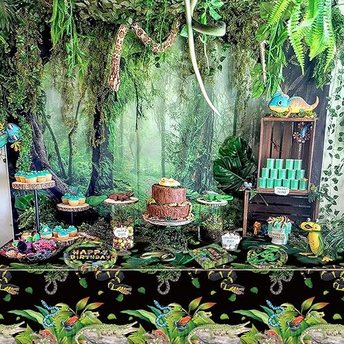 Miniatura 67 de Decoraciones de fiesta de videojuegos – 81 piezas de decoraciones de cumpleaños verdes con juegos que incluyen platos de juego, servilletas, mantel