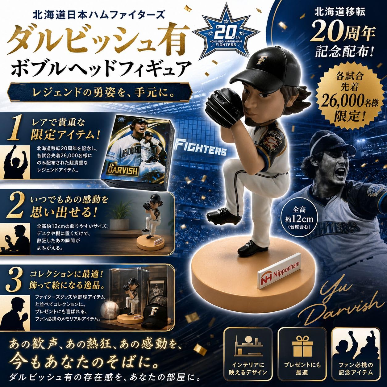 新品未開封品！　ダルビッシュ　ボブルヘッド　フィギュア Amazon.co.jp: 北海道日本ハムファイターズ ボブルヘッド フィギュア