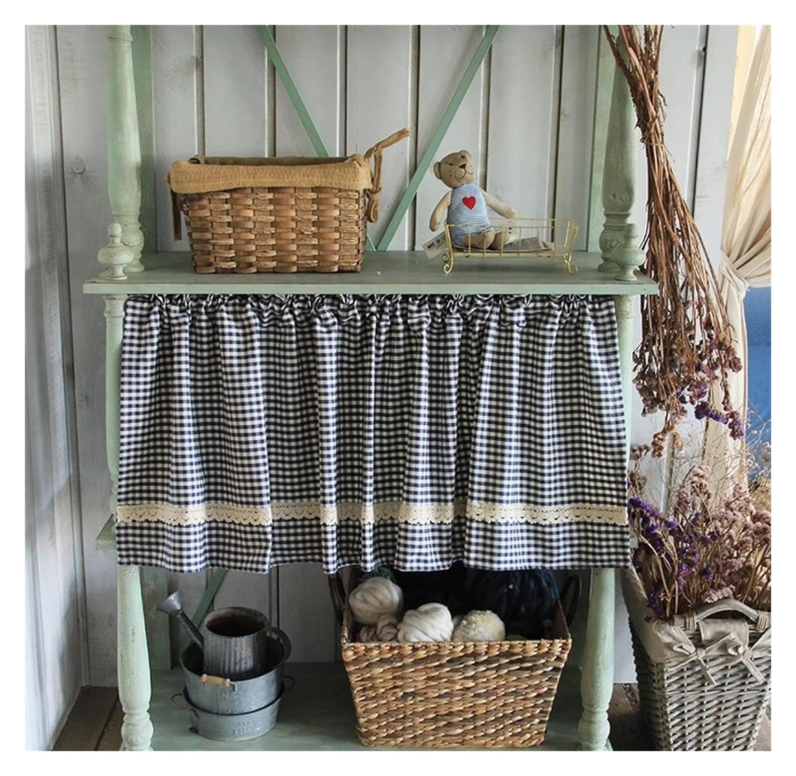 Tenda Da Cucina,Tenda Da Bistrot Stile Country,Tenda Corta A Mezza Ombra Tende Da Caffè Per Cucina/Soggiorno/Camera Da Letto/Bagno/Decorazione Della Finestra Dell'armadio,Window Treatment Valance