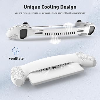 Foluck 3 in 1 Accessoris Set Compatible with Playstation Portal, EVA Carrying Case for PS5 Portal, Soft Silicone Protective Cover, 2 Pack Screen Protector, Ps Portal Accessories, White, Christmas Gift