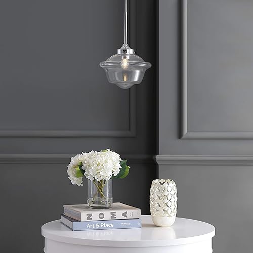 Miniatura 2 de JONATHAN Y JYL3517B Kurtz - Colgante LED de metal  cristal ajustable de 9.5 pulgadas, contemporáneo, transicional, regulable, comedor, sala de