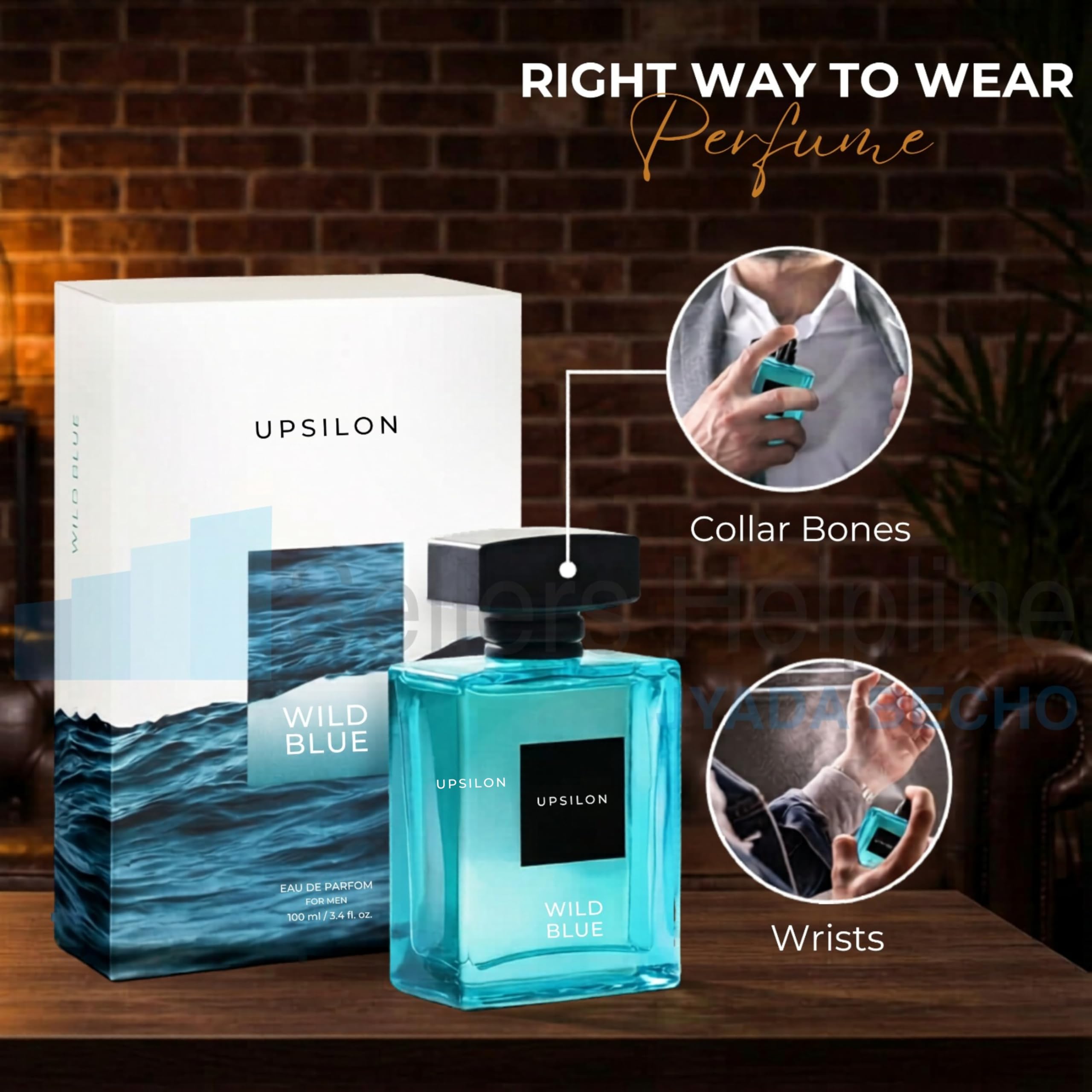 Upsilon WILD BLUE Perfume For Men 100ml | Luxury Perfume | 6 Hours Long Lasting Smell For Man | Double distilled 20% Concentration | Everyday Fragrance | Aqua Fresh Eau De Parfum |Premium Gift For Men 2