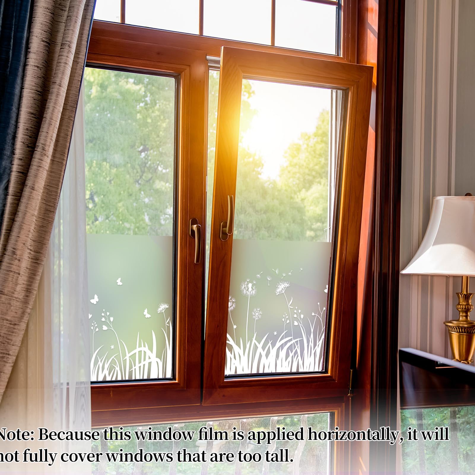 Pellicola Per Finestre Smerigliata Dktie - Adesiva Statica Per Privacy, Motivo Floreale 44.5x200cm - Foto 9