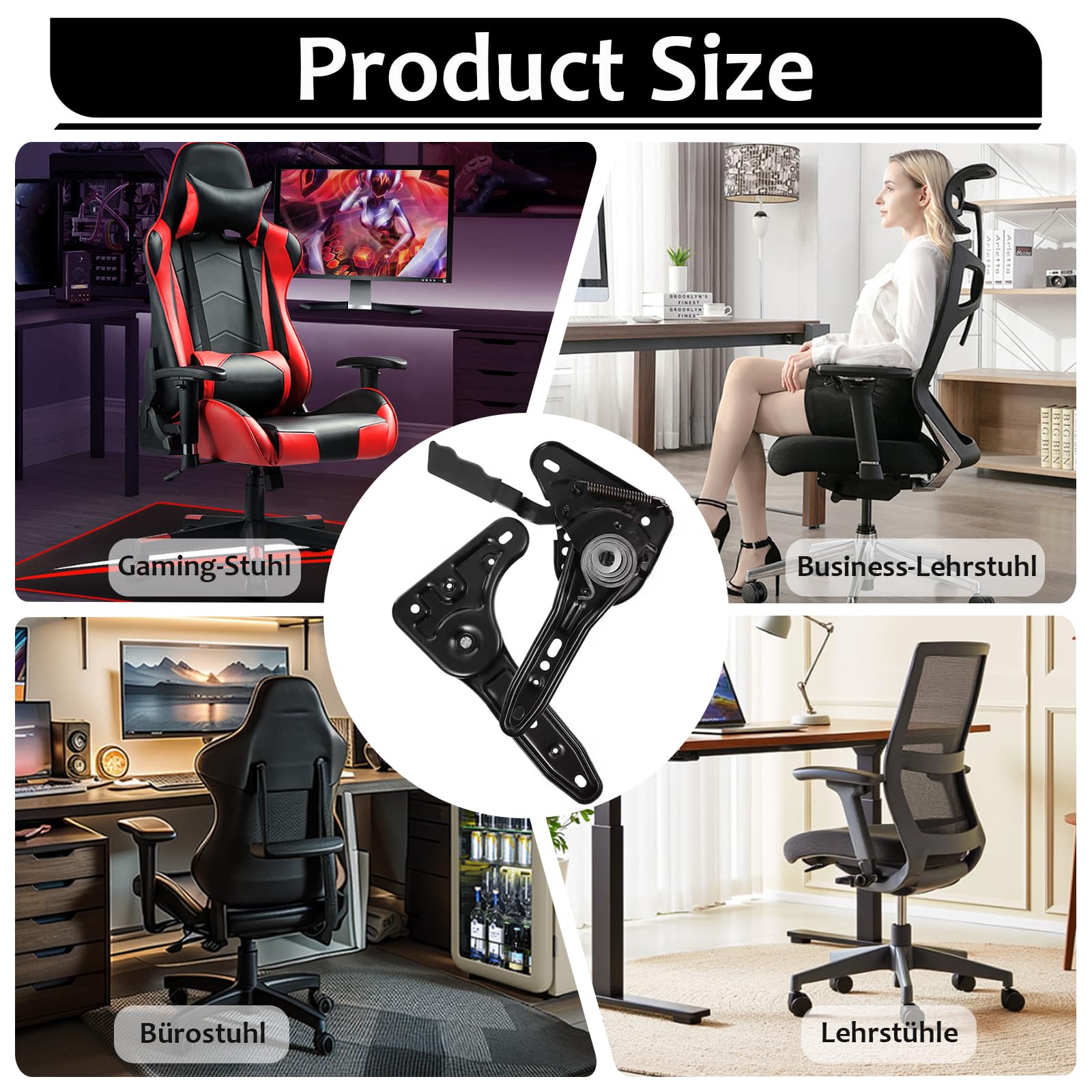 Silla ajustable de ángulo, silla de escritorio para videojuegos, regulador de ángulo de 180 grados, silla de oficina, ajuste de ángulo de asiento, accesorios de repuesto, pieza de ajuste para sillas