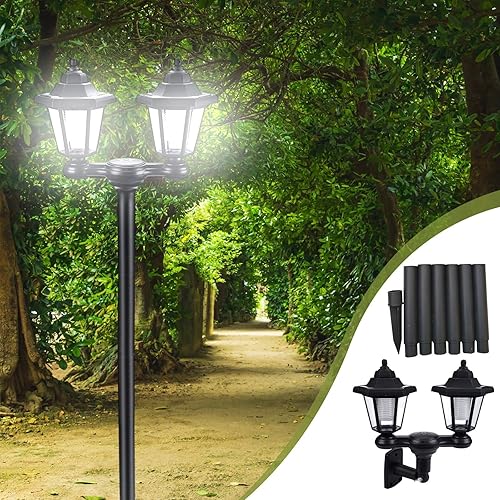 Solar Outdoor Lights Post Lights, Solar Street Light Solar Wall Lamp for Outdoor, Solar Floor Lamp Vintage Style for Patio, Garden, Backyard,