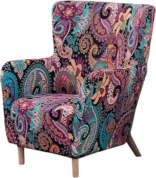 NILUOH Armchair Slipcover 1-Piece Stretch Velvet Wing Back Chair Sofa Slipcover Soft Arm Chair Cover Furniture Protector Covers for Living Room