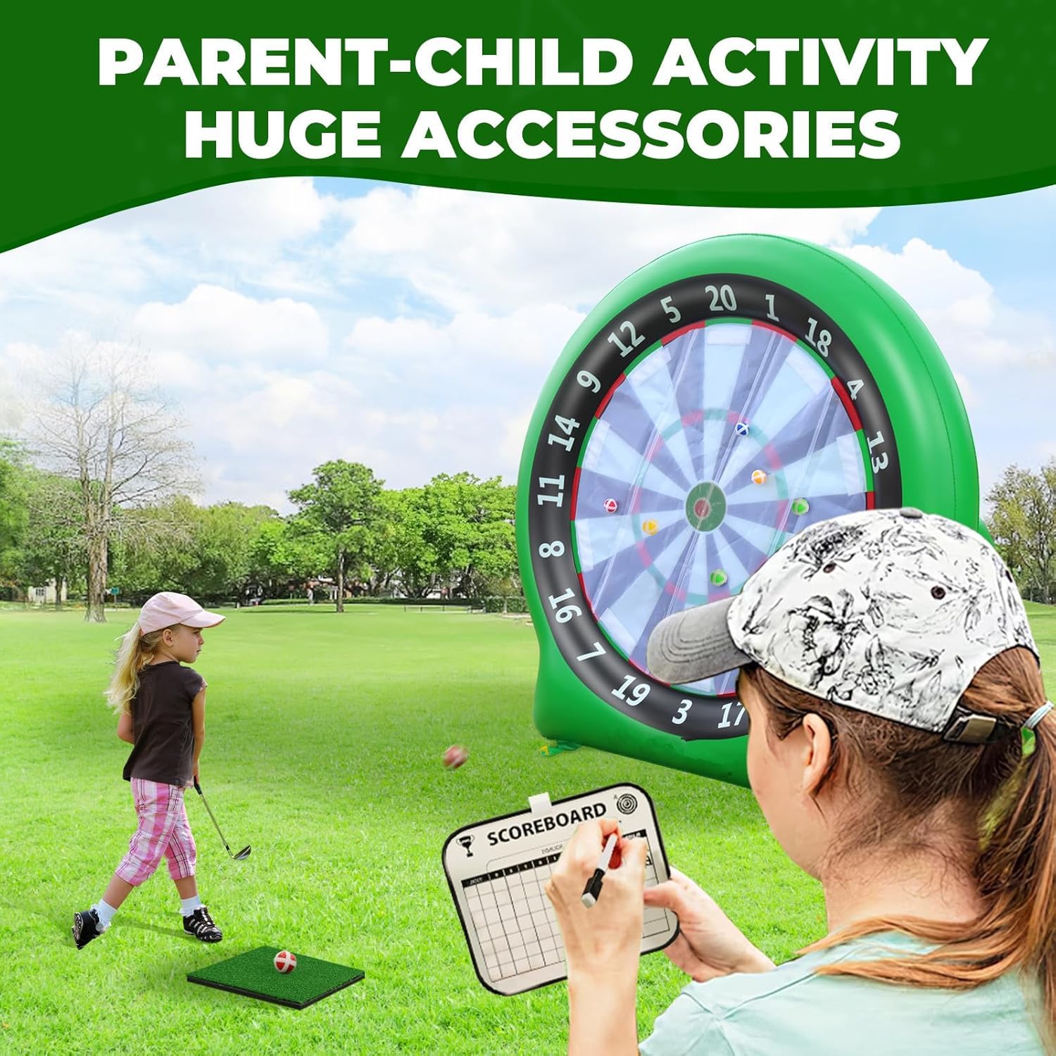 Tablero de Dardos de fútbol Golf Inflable Cargado Gigante Inflable,Juegos y Bombas de Lanzamiento
