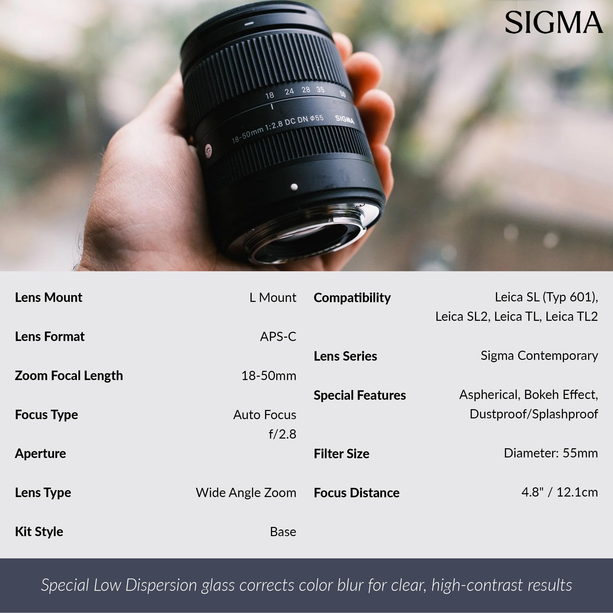 Amazon.com : Sigma 18-50mm F2.8 DC DN Contemporary for L Mount