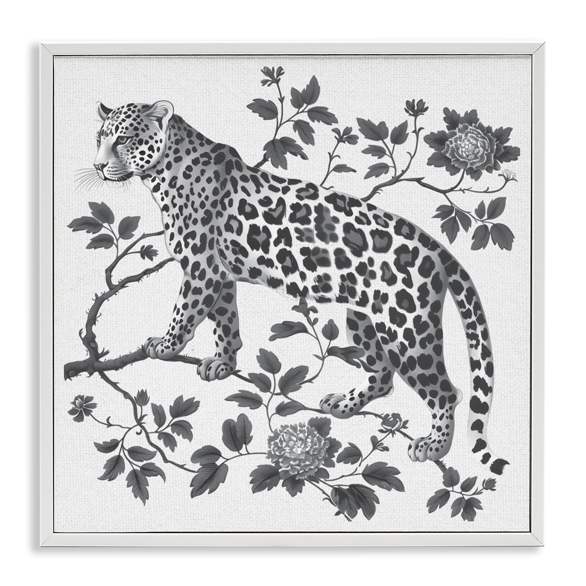 'Monochrome Detail Leopard'| Framed Giclee Art