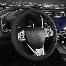 Car Leather Steering Wheel Covers, Universal 38 cm 15 inch Steering Wheel Cover, Soft Microfiber Anti-Slip Breathable for All Season, for Bmw, Mercedes, Vauxhall, Corsa, Ford Fiesta