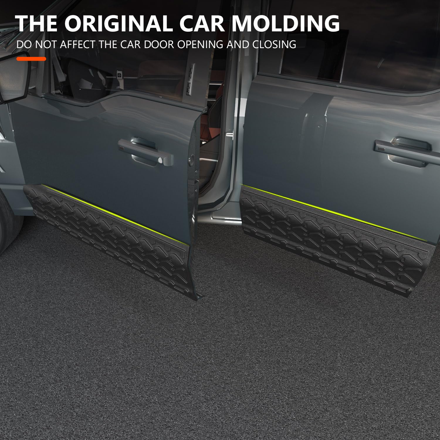 powoq Door Molding Trim Compatible with 2021-2024 Ford F150 Rocker Panel Body Side Panel Molding Trim Protector Replacement for 2021 2022 2023 2024 Ford F150 Accessories(Door Molding Trim)