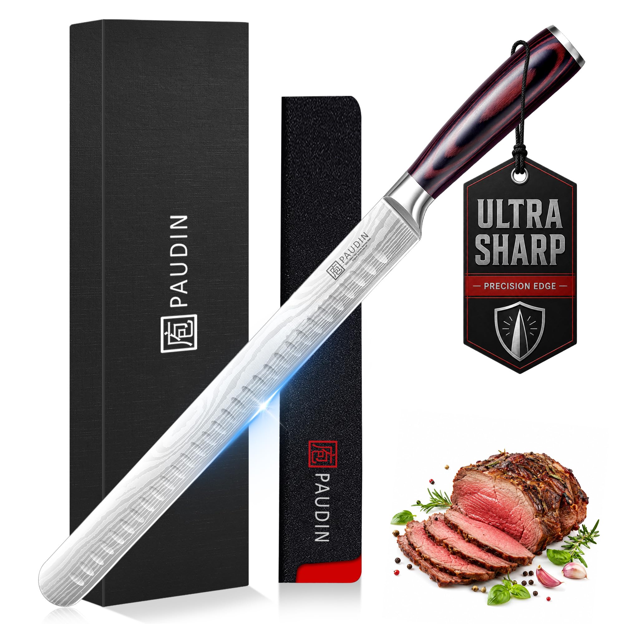 PAUDIN Kitchen Knife Set, 3 Piece High Carbon Stainless Steel Professional Chef Knife Set with Ultra Sharp Blade & Wooden Handle (Kitchen Knife Set 3 Pcs) — Amazon image 9
