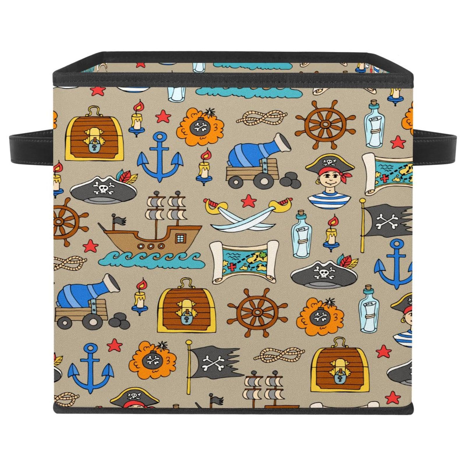 Boîte en tissu pliable Pirates pour ranger les vêtements et livres du placard