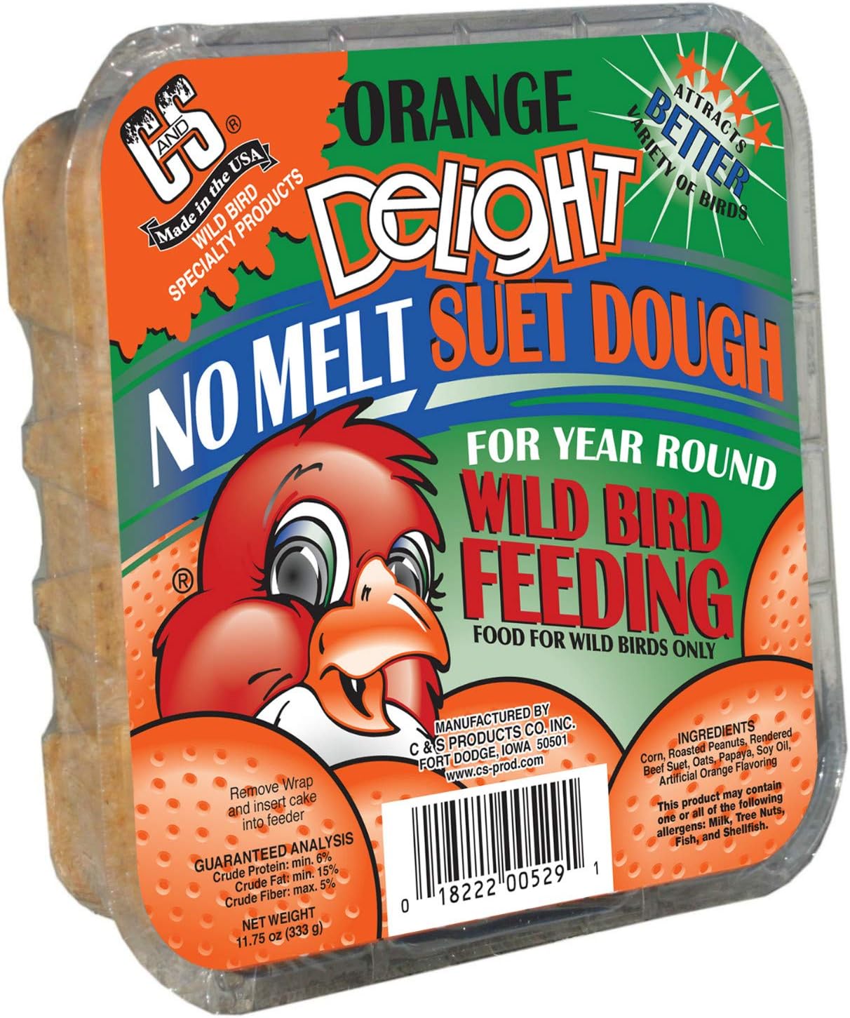 Orange Suet Cake Pack of 12 Patio, Lawn & Garden