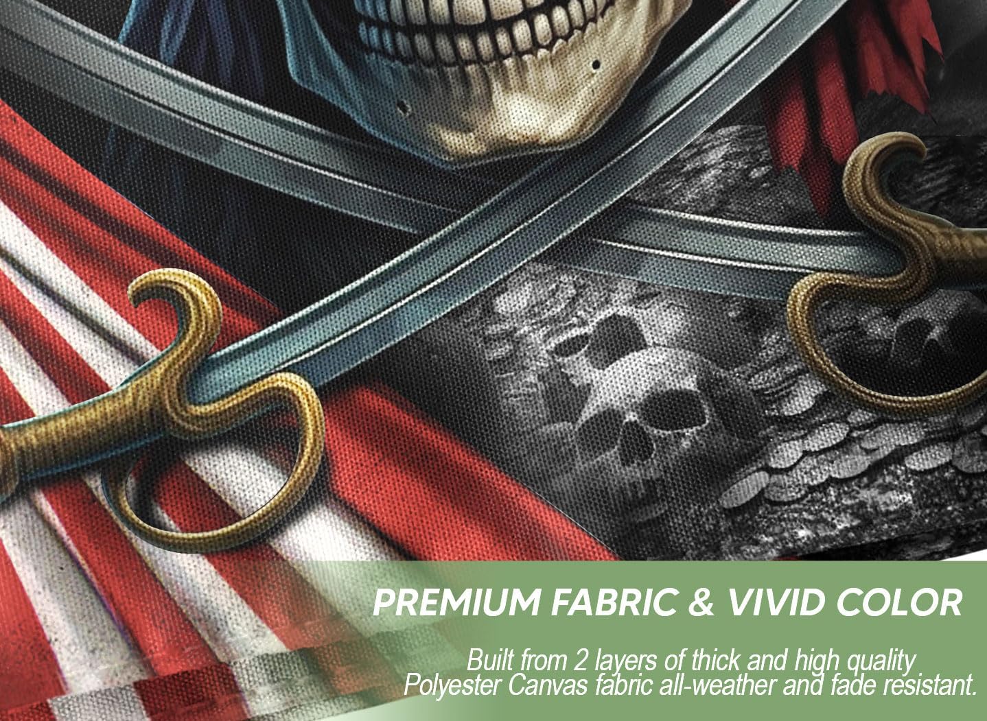 Pirate Flag 3x5 Double Sided with 2 Brass Grommets, Pirates American House Flags, Pirate Flags For Outside 3x5, Flag for Boat 2 (3x5ft)
