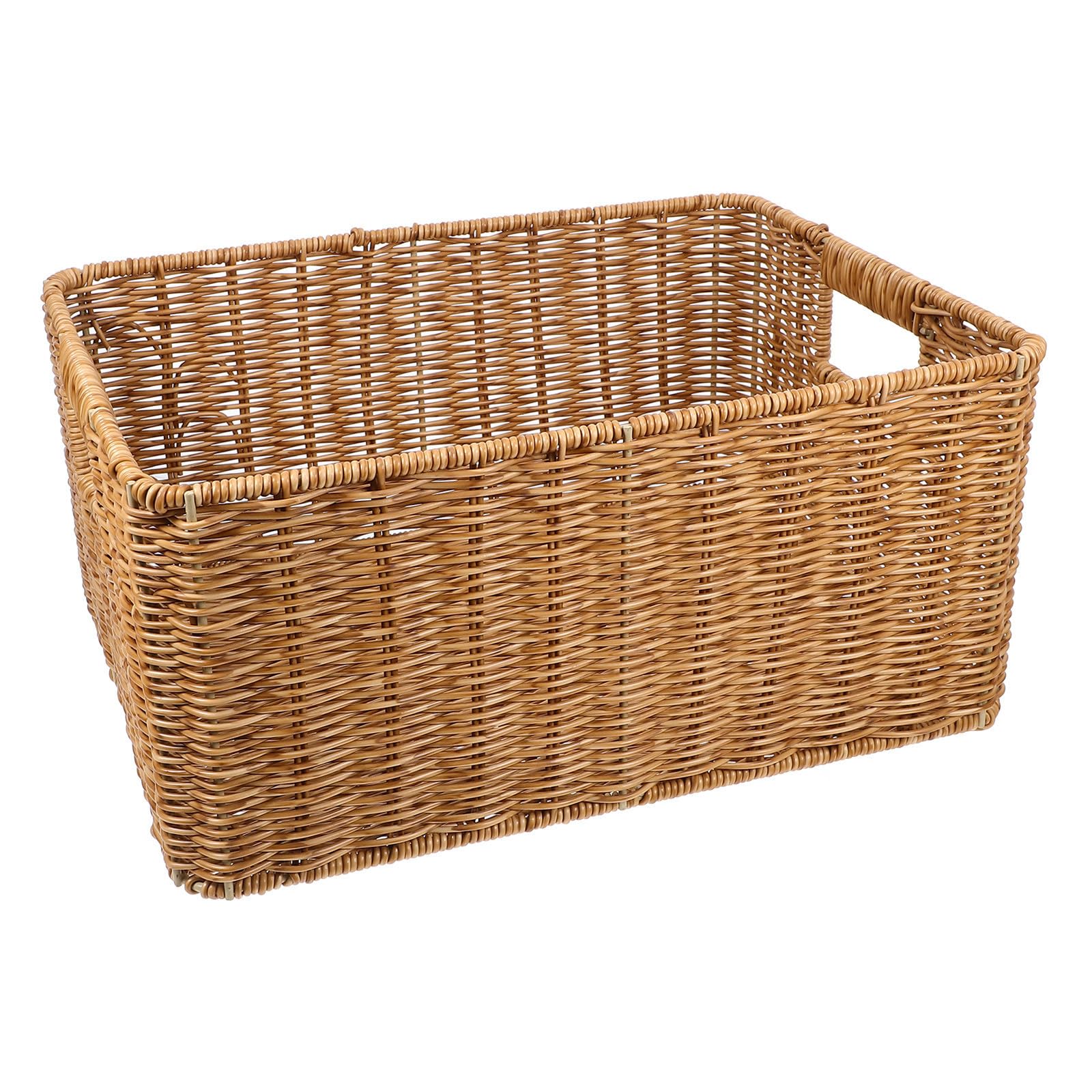 Panier de rangement en imitation rotin tressé pour organiser le bureau et ranger les étagères