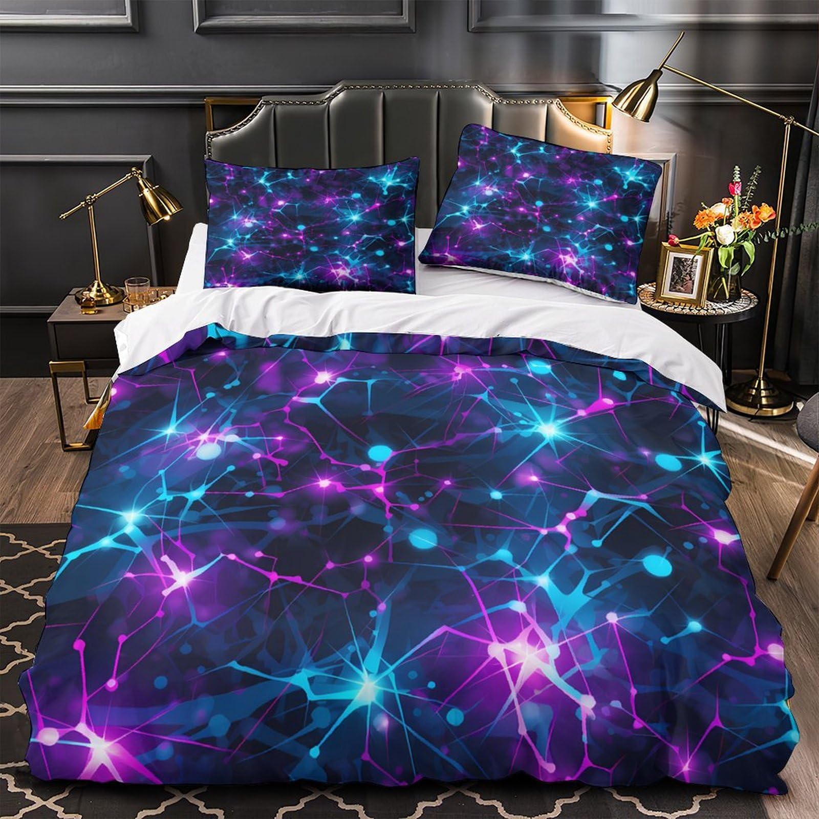 Housse de couette réseau neuronal pour chambre d'enfant et ado parure de lit 3D