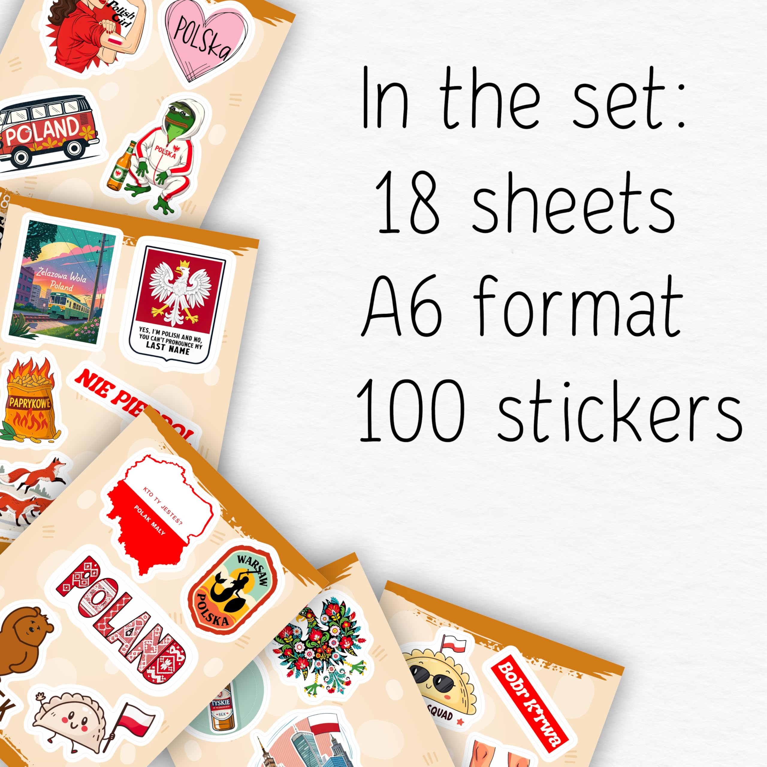 100Pcs Poland Stickers for Luggage, for Water Bottle, Polish Flag Stickers Small- Poland Party Supplies, Polish Gifts - Gift for Women & Men