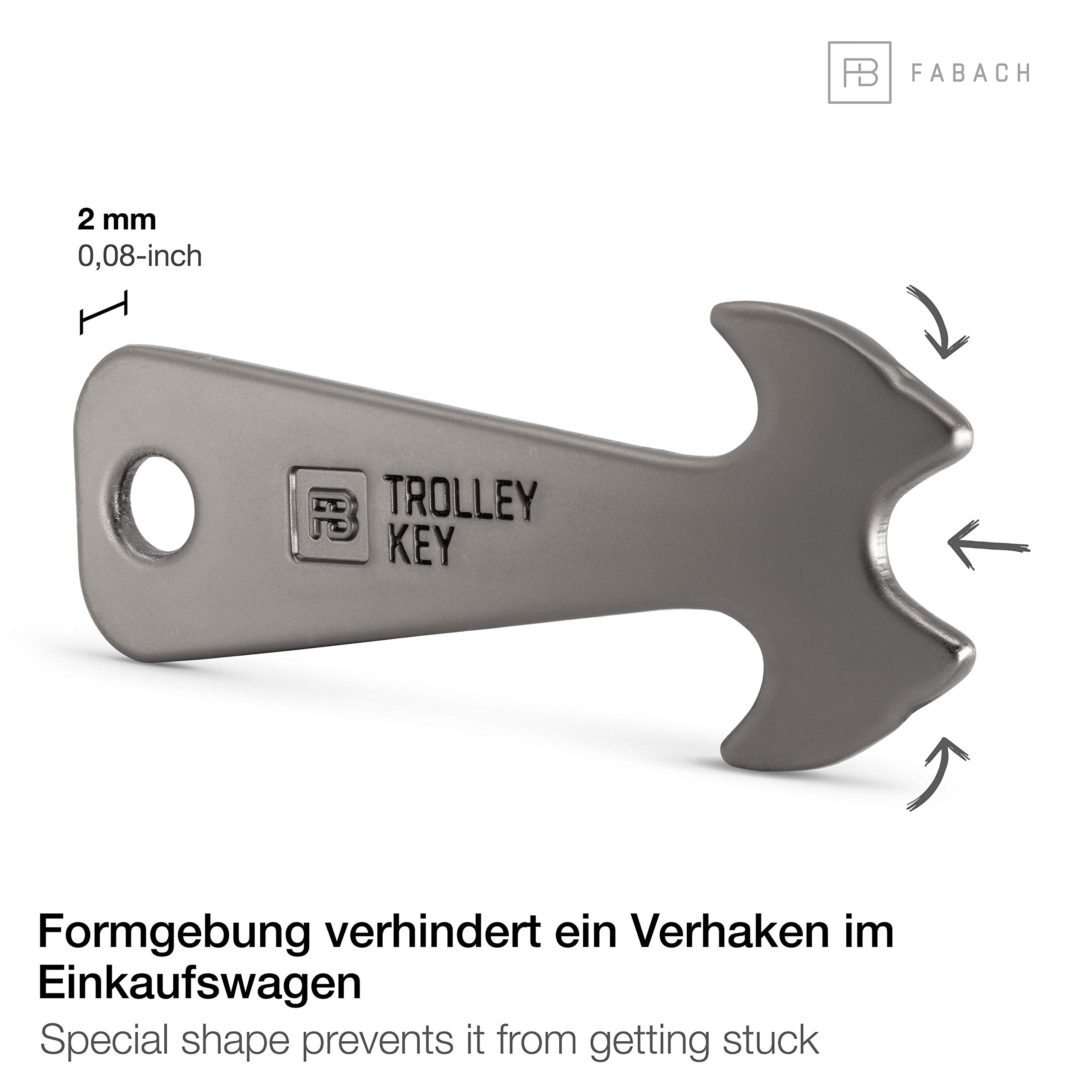 EAXUS Schlüsselanhänger Einkaufswagenlöser Aus Edelstahl - Abziehbarer