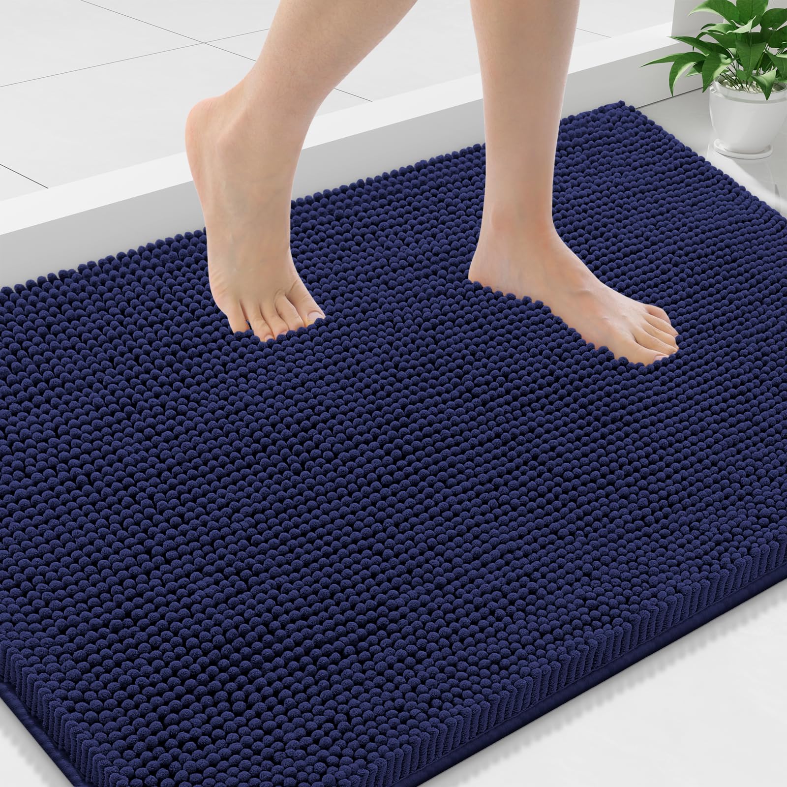 Smiry Bathroom Rugs 36X24, Luxury Chenille Extra Soft Absorbent Bath Mat