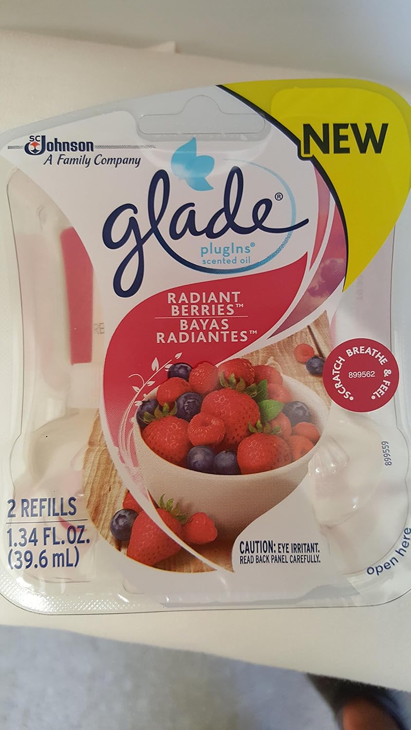 Glade Plugins Radiant Berries Fruits Scented Oil Refills Spring Scents 2 Pack