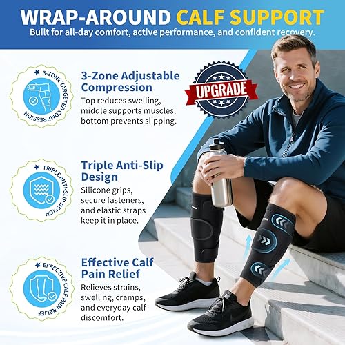 Miniatura 2 de CAMBIVO Soporte para pantorrillas, paquete de 2, negro, grande