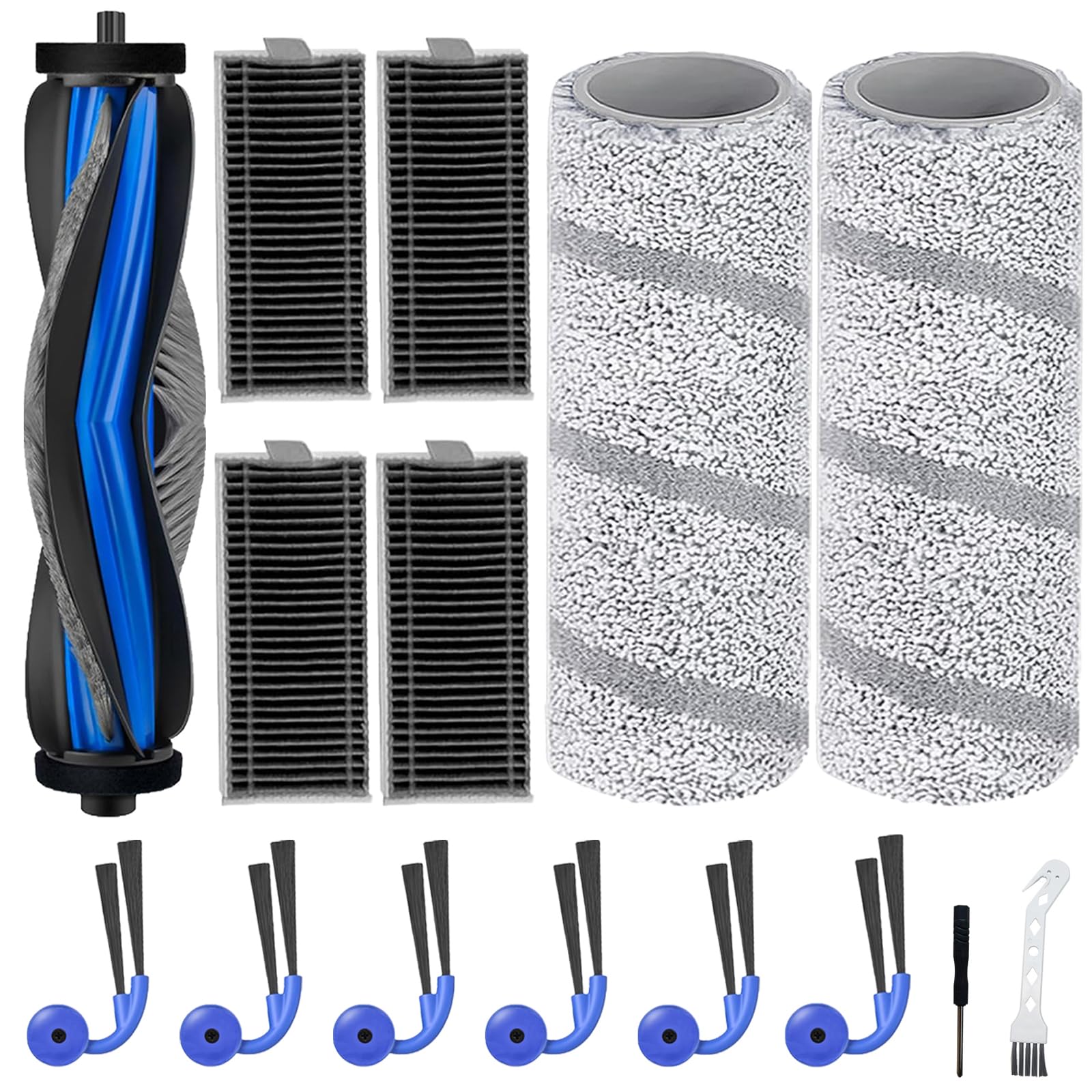 Lot de 15 pièces de rechange pour aspirateur robot Ecovacs Deebot X11 [Compatibilité : OmniCyclone/X11 Pro/X11 Pro Omni]