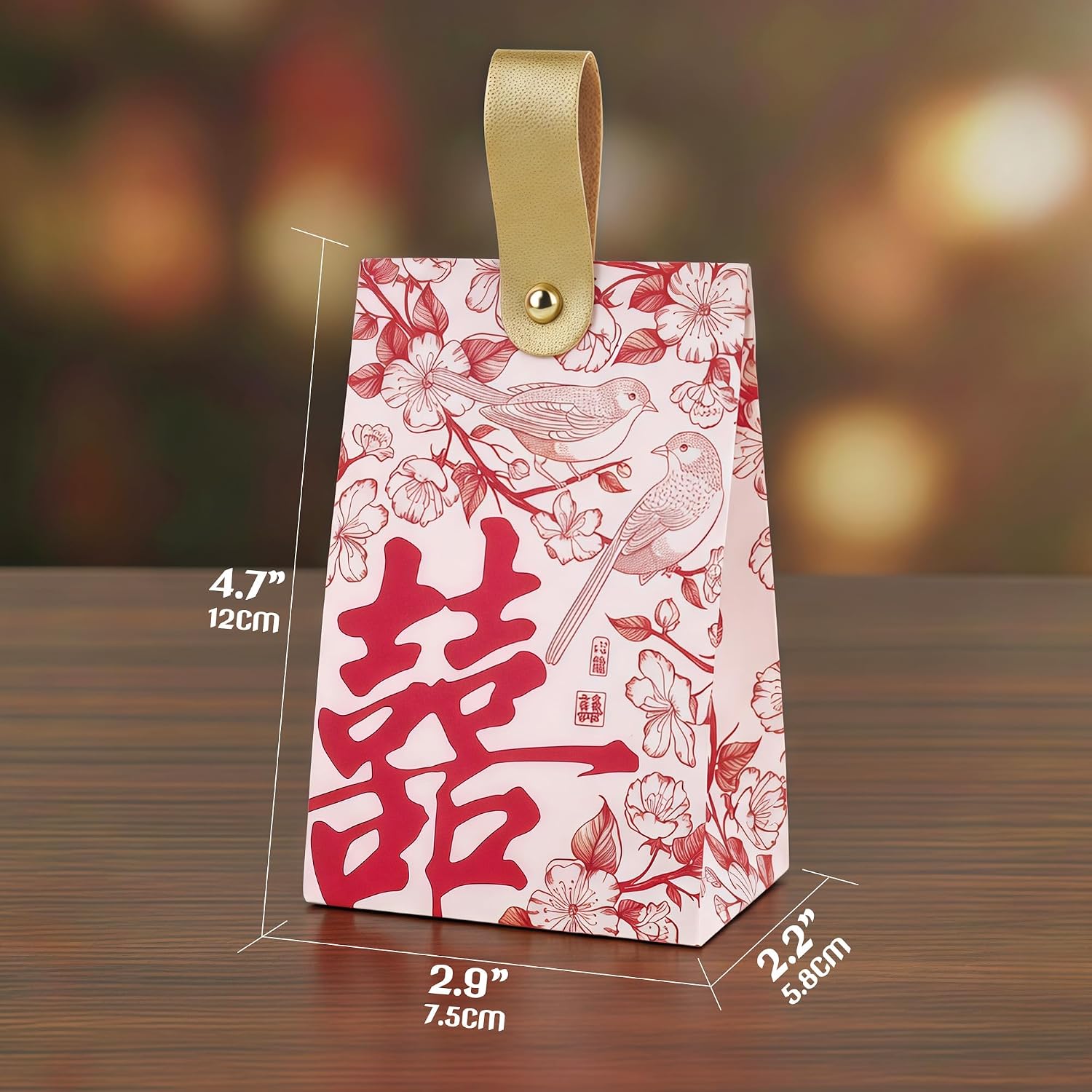HannaFires 50-Piece Chinese Wedding Favor Boxes Set - Elegant Candy & Gift Containers with Double Happiness & Lovebird Design for Engagement, Party Return Gifts & Wedding Celebrations