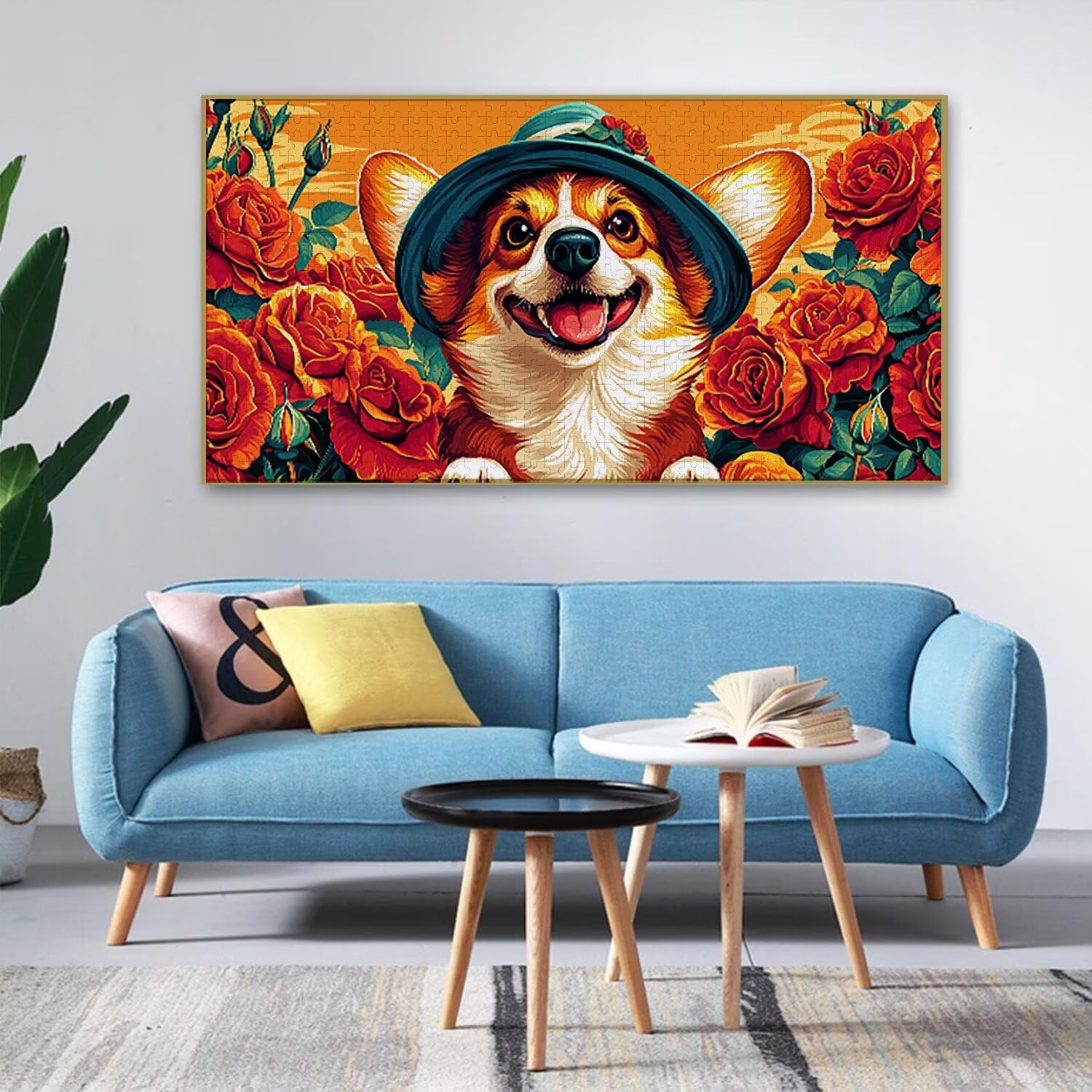 Puzzle dla dorosłych 1692 elementy, śliczne puzzle Corgi, trudne, wymagające, puzzle idealnie pasują, napis na plecach, bez pudru, prezent dla seniorów (179x31cm) v-596