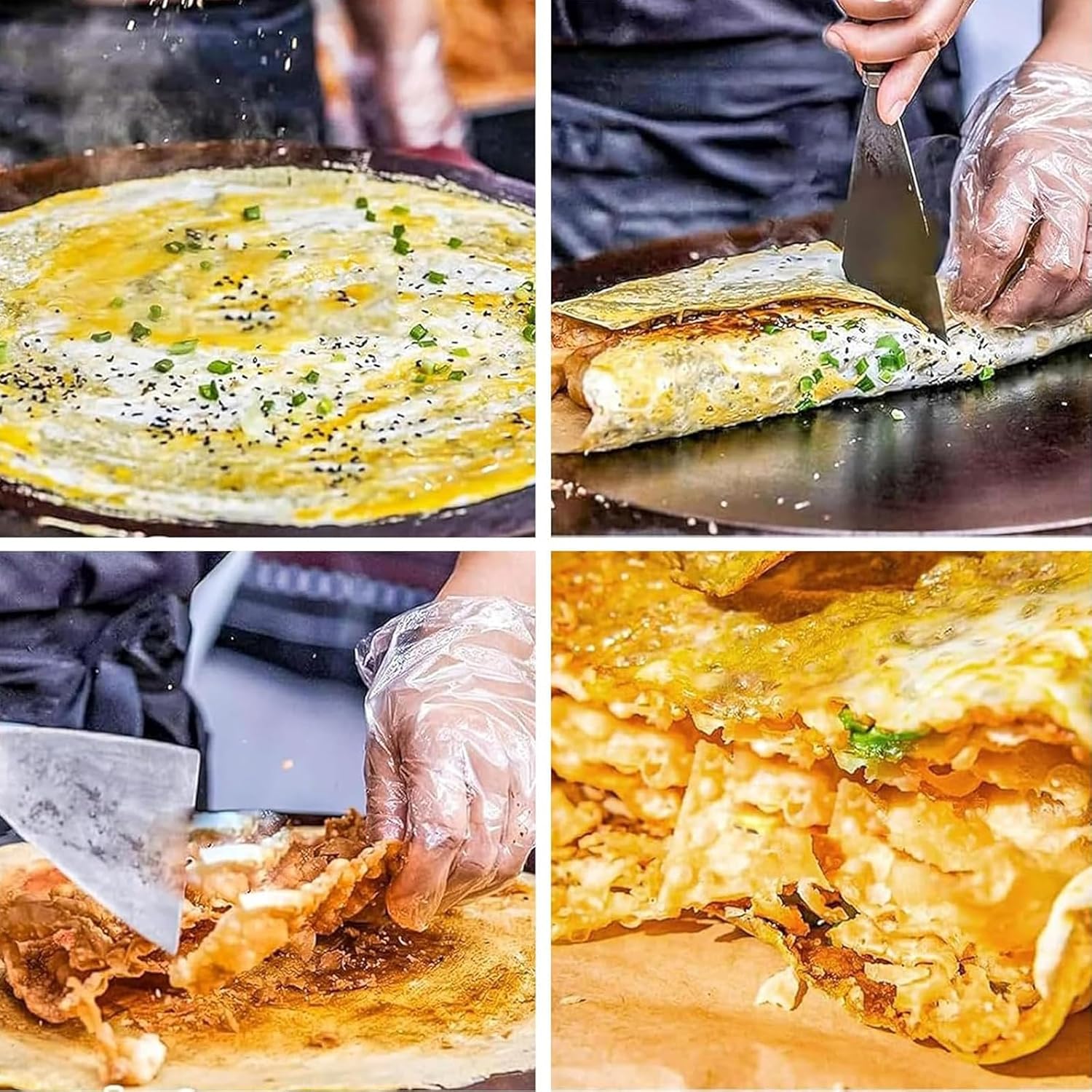 Electric Crepe Maker Pancake Griddle, Non-Stick Commercial Household Machine with Adjustable Temperature, Doublehead Singlehead Optional, Applicator Tool Included for Chapati Tortilla B double-headed