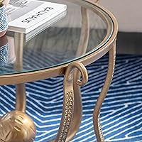 Vista 5 de Powell Mesa de centro Olivia Octopus con tapa de cristal dorado