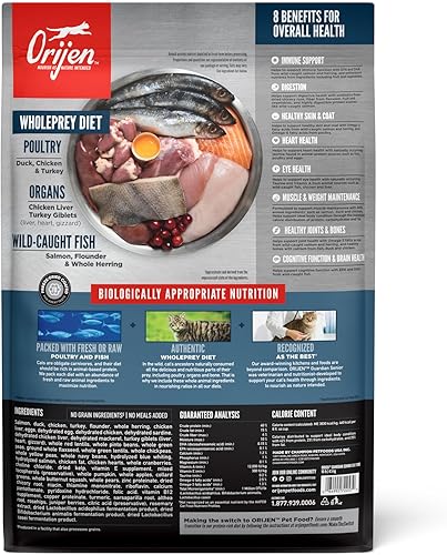 Miniatura 10 de ORIJEN Guardian Senior - Alimento seco para gatos con alto contenido de proteínas, sin granos, bolsa de 4 libras